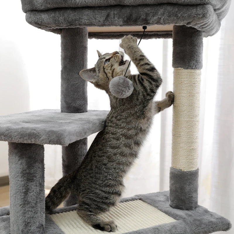 "Cat Tree Condo House with Scratching Post | Climbing Tree for Kittens & Cats | Protects Furniture"