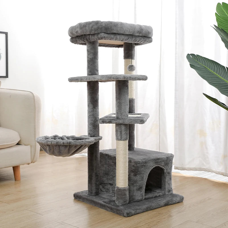 "Cat Tree Condo House with Scratching Post | Climbing Tree for Kittens & Cats | Protects Furniture"