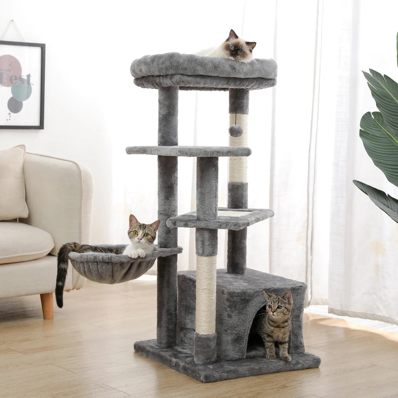 "Cat Tree Condo House with Scratching Post | Climbing Tree for Kittens & Cats | Protects Furniture"