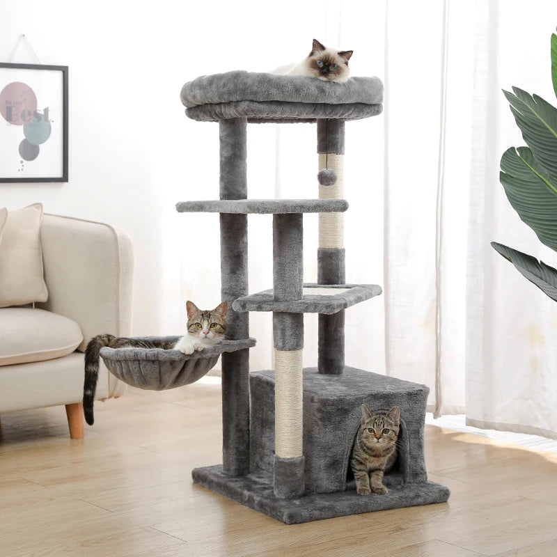 "Cat Tree Condo House with Scratching Post | Climbing Tree for Kittens & Cats | Protects Furniture"