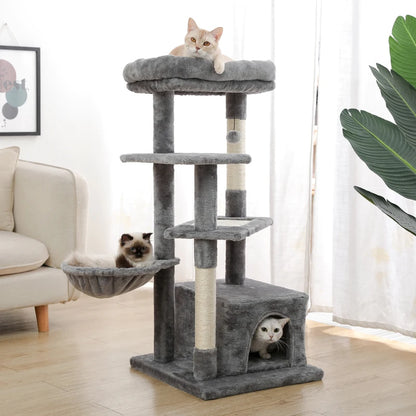 "Cat Tree Condo House with Scratching Post | Climbing Tree for Kittens & Cats | Protects Furniture"