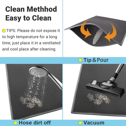 "Double Cat Litter Mat – Waterproof Honeycomb Urine Layer, Skidproof EVA Kitty Mat for Litter Box, Soft & Easy to Clean"