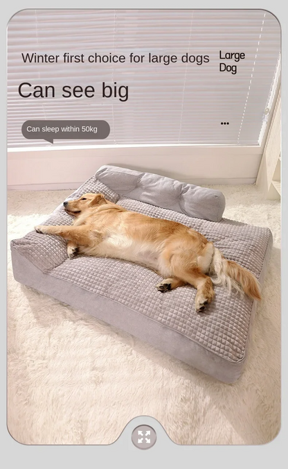 "Four Seasons Dog Mattress - Removable & Washable Pet Bed for Large Dogs, Perfect for All Seasons"