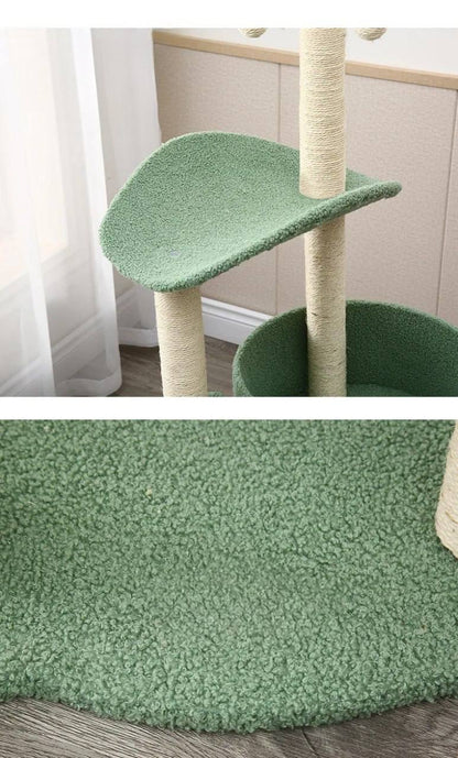 "Cat Climbing Tree with Hammock & Scratching Posts - Multi-Level Cat House for Play & Relaxation"